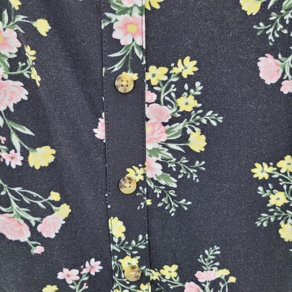 No Boundaries Off Shoulder Wide Leg Jumpsuit 3X Black Pink Floral Pockets Casual - Picture 6 of 12